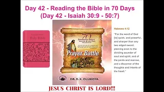 Day 42 Reading the Bible in 70 Days 70 Seventy Days Prayer and Fasting Programme 2021 Edition