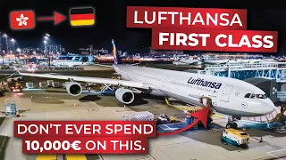 AMAZING and UNNECESSARY! | Lufthansa FIRST CLASS Hong Kong to Frankfurt on the Airbus A340-600!