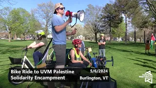 Bike Ride to UVM Palestine Solidarity Encampment