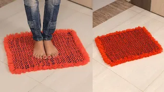 WoW!!!!.... Beautiful DiY Doormat at Home 🥰😛 #diydoormat #oldcloth #radha #shorts