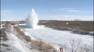 Лёд на водоёмах начали взрывать в Акмолинской области