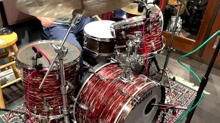 Yamaha D22 drum set from late 1960s recorded in studio using only room mics