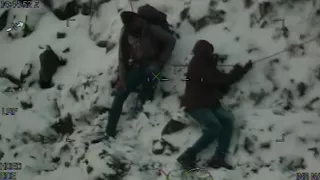 Footage shows dramatic rescue of climbers stuck on a ridge in Snowdonia