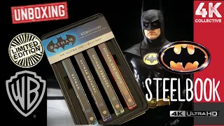 Batman 4 film collection 1989 - 1997. 4K UltraHD Blu-ray Steelbook set in a metal tin Unboxing