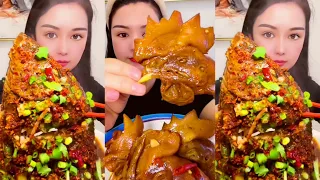 ASMR MUKBANG | Spicy Fish Curry Eating Soothing Sounds | Chicken Head | Mukbang Eating Challenge