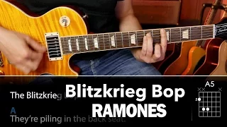 Blitzkrieg Bop (RAMONES)  guitar chords and cover easy lesson