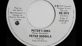 Peter Goodale - Peter's Song, Rare Canadian Rock 45rpm 1975