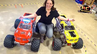 HIS & HERS "ToY" MONSTER TRUCKS - JEM BUILDS a PRIMAL a GAS POWERED PRIMAL RAMINATOR | RC ADVENTURES