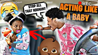 Acting Like A "BABY" To See How My BOYFRIEND Reacts...**HILARIOUS**