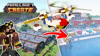 I transport items 1000's OF BLOCKS with a PLANE in Minecraft Create Mod!