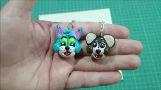 Tom & Jerry | Easy Diy Ideas with Polymer Clay | Keyring | Clay art - Vicky25Crafts