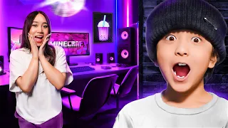 We Surprised our Sister with a GAMING ROOM!! **INSANE TRANSFORMATION**