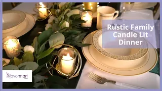 Rustic Family Candle Lit Dinner | Tablescape Décor | eFavormart.com