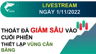 ĐẦU TƯ CHỨNG KHOÁN | NGÀY 1/11/2022 | THOÁT ĐÀ GIẢM SÂU | THIẾT LẬP VÙNG CÂN BẰNG 1000-1070 ĐIỂM