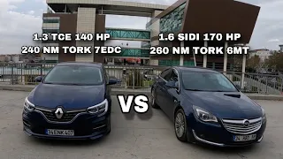 Renault Megane 1.3 TCE 140 HP EDC | Opel İnsignia 1.6 SIDI 170 HP MT6 Performans Ve Hızlanma Testi