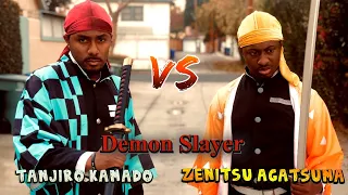 Demon slayer - Tanjiro  Vs Zenitsu ( Hood Demon Slayer ) Part 1