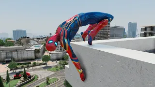 GTA 5 iron Spiderman Ragdoll Moto & Jump Fail Compilation Ragdolls eps.14 (Euphoria Physics)