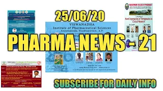 Pharma news - 21 | WEBINAR ON ANOVA | INTERNATIONAL WEBINAR BY NIRMALA COLLEGE OF PHARMACY | etc