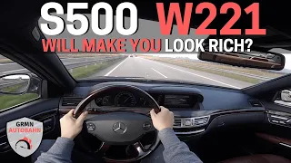 Mercedes S500 387 HP W221 | ACCELERATION No Speed Limit POV Autobahn