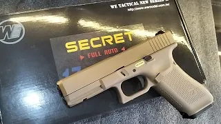 WE Airsoft Glock 17 Gen 5 Secret (Semi and Full Automatic video testing. Unit of Madam Xhannaica