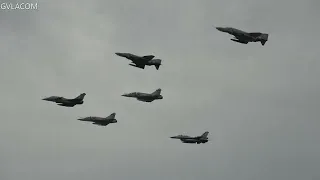 Hellenic Air Force Rafale Mirage 2000-5 F -16 F-4E Phantoms flyby at Athens Flying Week 2023