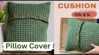 How to Crochet Cushion Pillow Cover/ Sage Green Pillow Cover/ Simple Crochet Cushion Pillow Cover