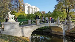 Павловский парк ~ Золотая осень 4К60кс Виртуальная прогулка ~ Санкт-Петербург