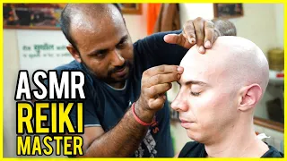 HEAD MASSAGE with neck CRACKING by REIKI MASTER | ASMR Barber