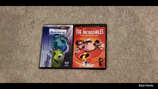 Monsters Inc 2002 DVD and The Incredibles 2005 DVD 3-3-24