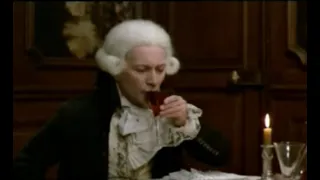 Danton  film 1983   Gérard Depardieu  dîner avec Robespierre   verre à vin verre de vin