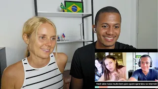 Russa carioca e Thiago de Melo reagindo a brasileiro falando russo no Ometv