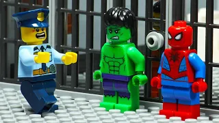 Lego City Spiderman Hulk Prison Break Hostage Rescue Funny Cartoon