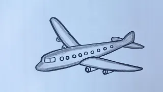 Easy draw an airplane | Plane drawing easy | Borhan Art Gallery