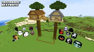 SURVIVAL TREE HOUSE PART 5 WITH 100 NEXTBOTS in Minecraft - Gameplay - Coffin Meme