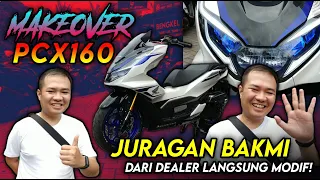 Modifikasi Honda PCX160 Sport Elegan Simple milik Om Febri Juragan @bakmi_ono