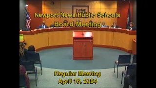 School Board Meeting:  April 16, 2024