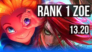 ZOE vs KATARINA (MID) | Rank 1 Zoe, Rank 9, 800+ games, 1.3M mastery, 7/3/9 | NA Challenger | 13.20