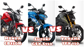 Backbone 150cc Category Top Speed | Honda CB150R vs Suzuki GSX S150 vs Yamaha TFX 150