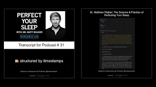 Transcript - Dr. Matthew Walker: The Science & Practice of Perfecting Your Sleep | Huberman Lab