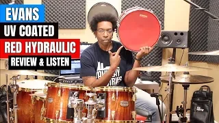 EVANS UV COATED RED HYDRAULIC Snare Head Review & Listen
