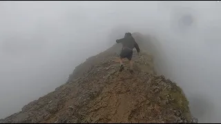 KNIFE EDGE SCRAMBLE IN 60MPH WINDS! Crib Goch - Snowdonia