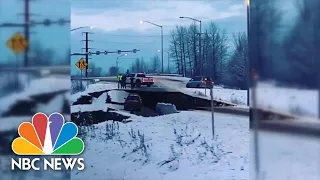 Video Shows Collapsed Road After Alaska Earthquake | NBC News