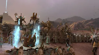 Tomb Kings vs Dark Elves Warhammer 3 cinematic battle