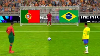 Ronaldo Vs Neymar | Portugal Vs Brazil Match | Penalty shootout match | Efootball gameplay 2024 |