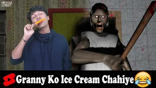 Granny Ko Ice Cream Chahiye 😂 HORROR GAME GRANNY : SLENDRINA GRANNY COMEDY || MOHAK MEET #Shorts