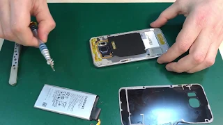Samsung s6 Edge - замена батареи (аккумулятора) / replacement of battery