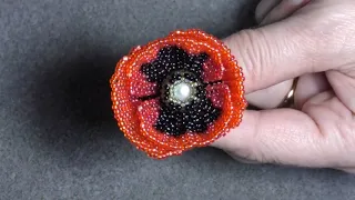 Tutorial: Beaded Poppy flower. Part 2.