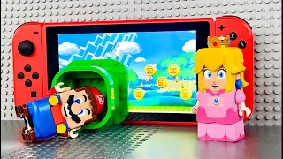 Lego Mario enters the Nintendo Switch and time-travels for Peach! What will Bowser do? #legomario
