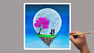 Couple Romance on Nature | Acrylic Painting for Beginners | Easy Painting | Step by Step