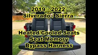 2019 - 2022 Chevy Silverado / GMC Sierra Heated Cooled Seat Retrofit, Seat Memory Bypass Harness